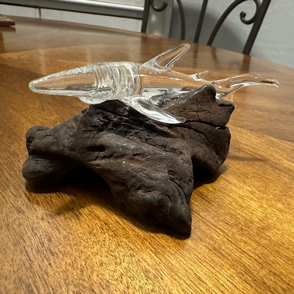 Hand blown great white shark